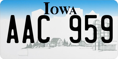 IA license plate AAC959