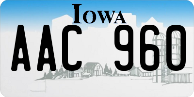 IA license plate AAC960