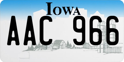 IA license plate AAC966