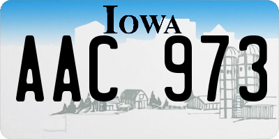 IA license plate AAC973