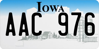 IA license plate AAC976