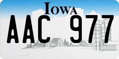 IA license plate AAC977