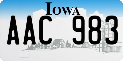 IA license plate AAC983