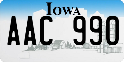 IA license plate AAC990