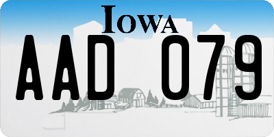 IA license plate AAD079