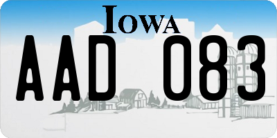 IA license plate AAD083