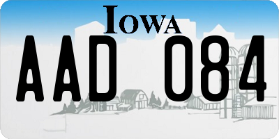 IA license plate AAD084