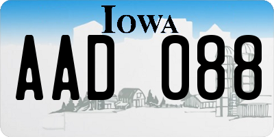 IA license plate AAD088