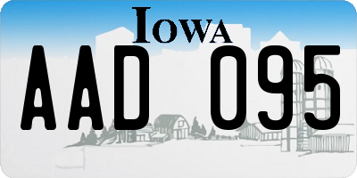 IA license plate AAD095