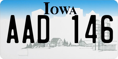 IA license plate AAD146