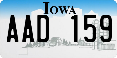 IA license plate AAD159