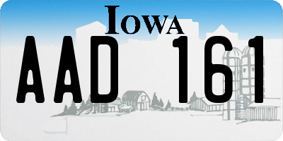 IA license plate AAD161