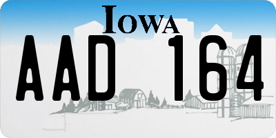 IA license plate AAD164