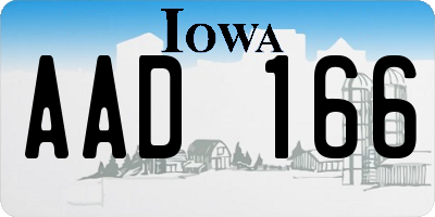 IA license plate AAD166