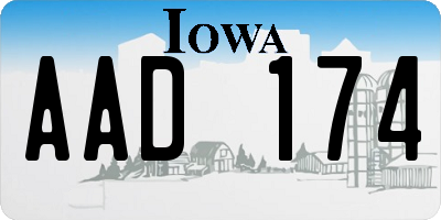 IA license plate AAD174