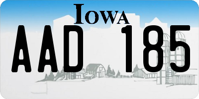 IA license plate AAD185