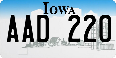 IA license plate AAD220