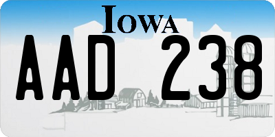 IA license plate AAD238