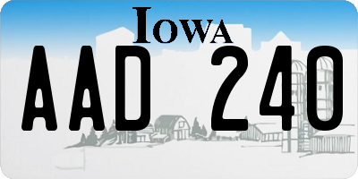 IA license plate AAD240