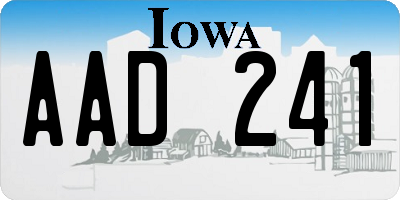 IA license plate AAD241