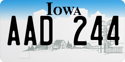 IA license plate AAD244