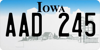 IA license plate AAD245