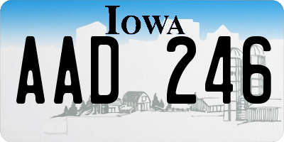 IA license plate AAD246