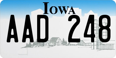 IA license plate AAD248