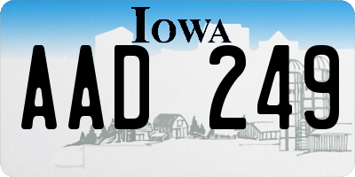 IA license plate AAD249