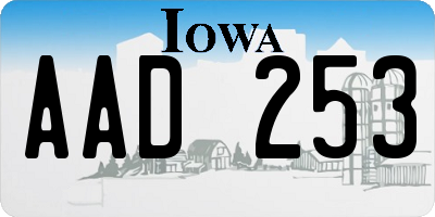 IA license plate AAD253