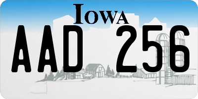 IA license plate AAD256