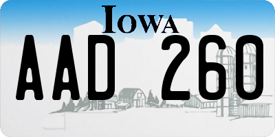 IA license plate AAD260