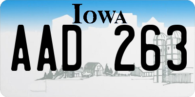 IA license plate AAD263