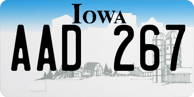 IA license plate AAD267