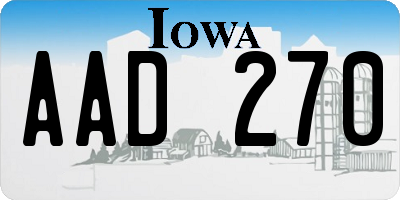 IA license plate AAD270