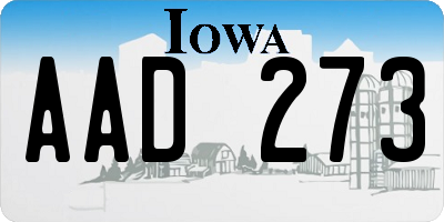 IA license plate AAD273