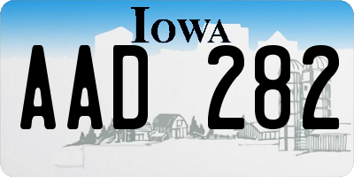 IA license plate AAD282