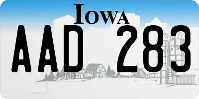 IA license plate AAD283