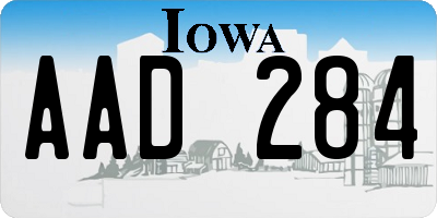 IA license plate AAD284