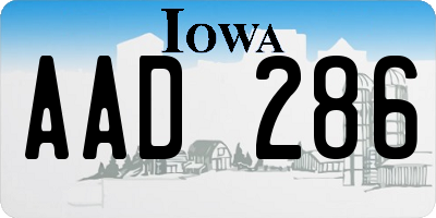 IA license plate AAD286