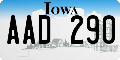 IA license plate AAD290