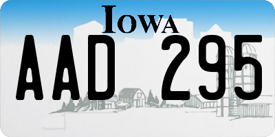 IA license plate AAD295