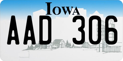 IA license plate AAD306