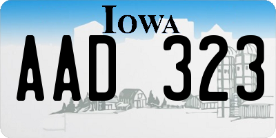 IA license plate AAD323