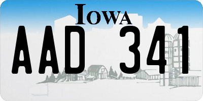 IA license plate AAD341