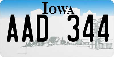 IA license plate AAD344