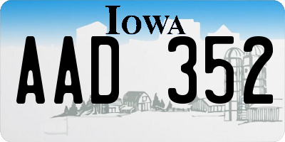 IA license plate AAD352