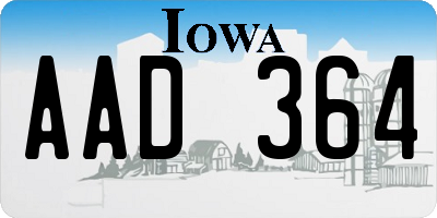 IA license plate AAD364