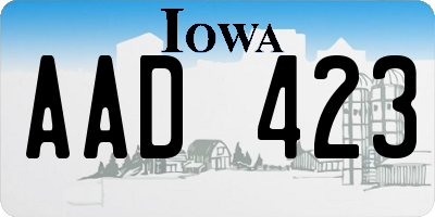IA license plate AAD423