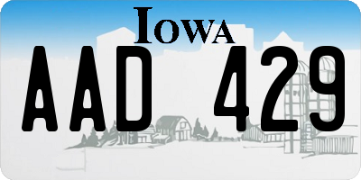 IA license plate AAD429